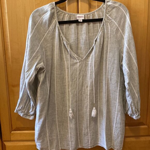 Merona gauze pale green boho top - Picture 2 of 4